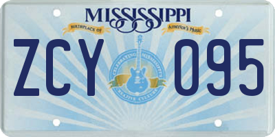 MS license plate ZCY095