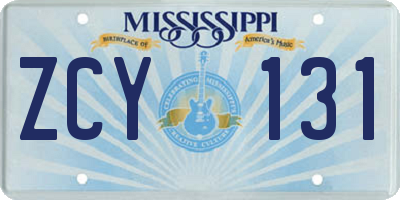 MS license plate ZCY131