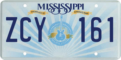 MS license plate ZCY161