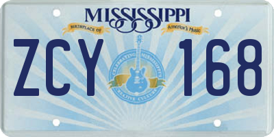 MS license plate ZCY168