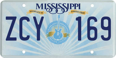 MS license plate ZCY169
