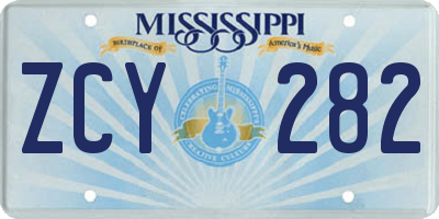 MS license plate ZCY282