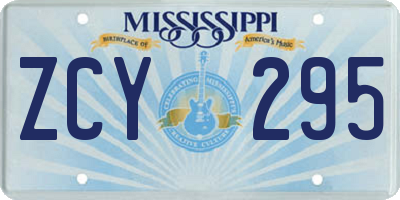 MS license plate ZCY295
