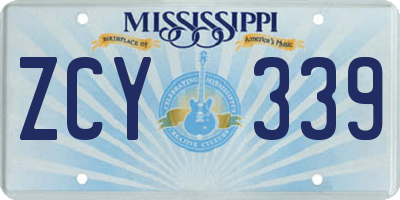 MS license plate ZCY339
