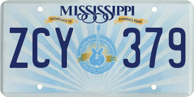MS license plate ZCY379