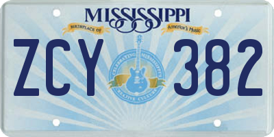 MS license plate ZCY382