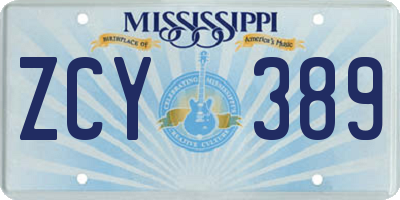 MS license plate ZCY389