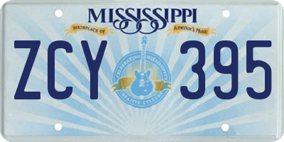 MS license plate ZCY395