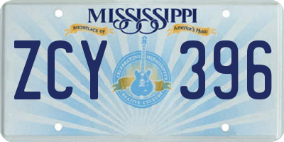MS license plate ZCY396