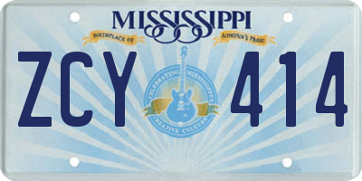 MS license plate ZCY414