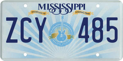 MS license plate ZCY485