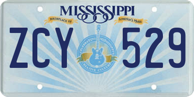 MS license plate ZCY529