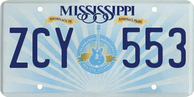 MS license plate ZCY553