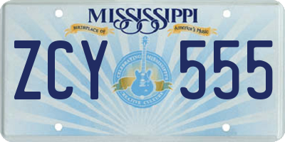 MS license plate ZCY555