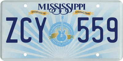 MS license plate ZCY559
