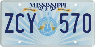 MS license plate ZCY570