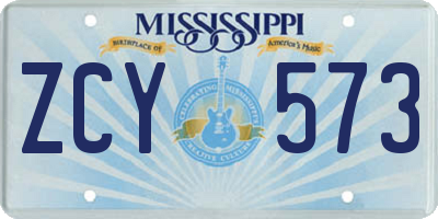 MS license plate ZCY573