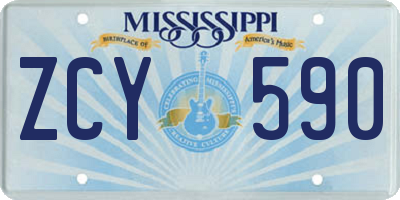 MS license plate ZCY590