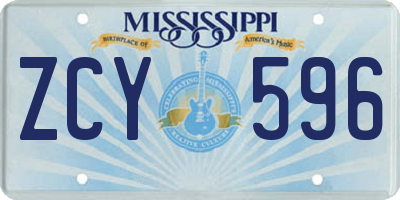 MS license plate ZCY596