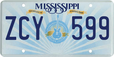 MS license plate ZCY599