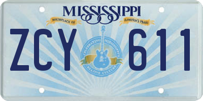 MS license plate ZCY611