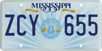 MS license plate ZCY655