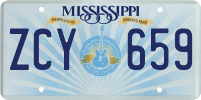 MS license plate ZCY659