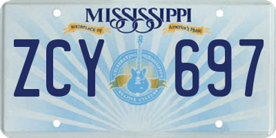 MS license plate ZCY697