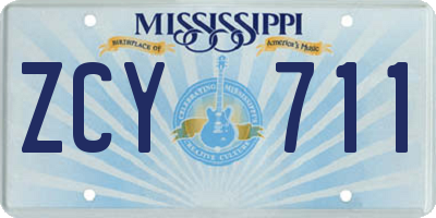 MS license plate ZCY711