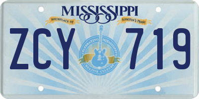 MS license plate ZCY719