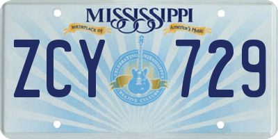 MS license plate ZCY729