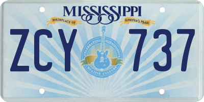 MS license plate ZCY737