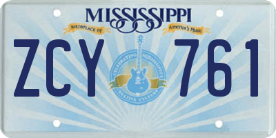 MS license plate ZCY761