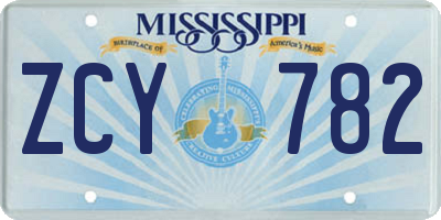 MS license plate ZCY782