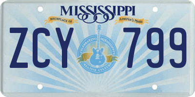 MS license plate ZCY799