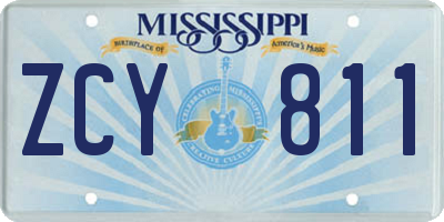 MS license plate ZCY811