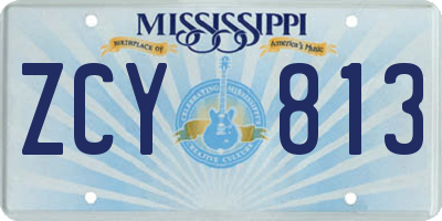 MS license plate ZCY813