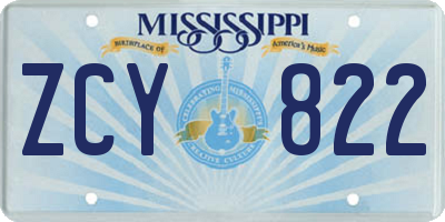 MS license plate ZCY822