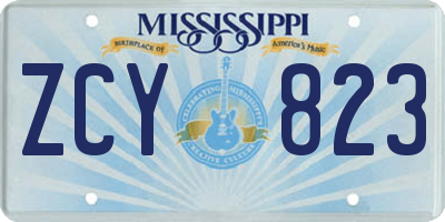 MS license plate ZCY823