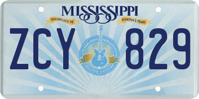 MS license plate ZCY829