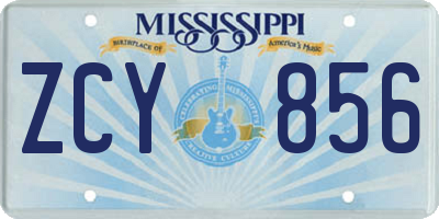 MS license plate ZCY856