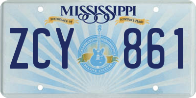 MS license plate ZCY861