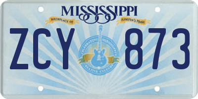 MS license plate ZCY873