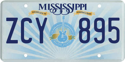 MS license plate ZCY895