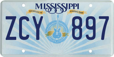MS license plate ZCY897