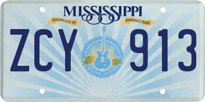 MS license plate ZCY913