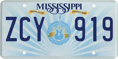 MS license plate ZCY919