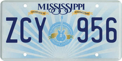 MS license plate ZCY956
