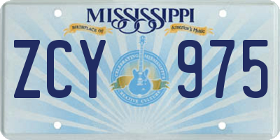 MS license plate ZCY975