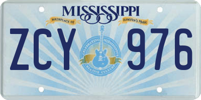 MS license plate ZCY976